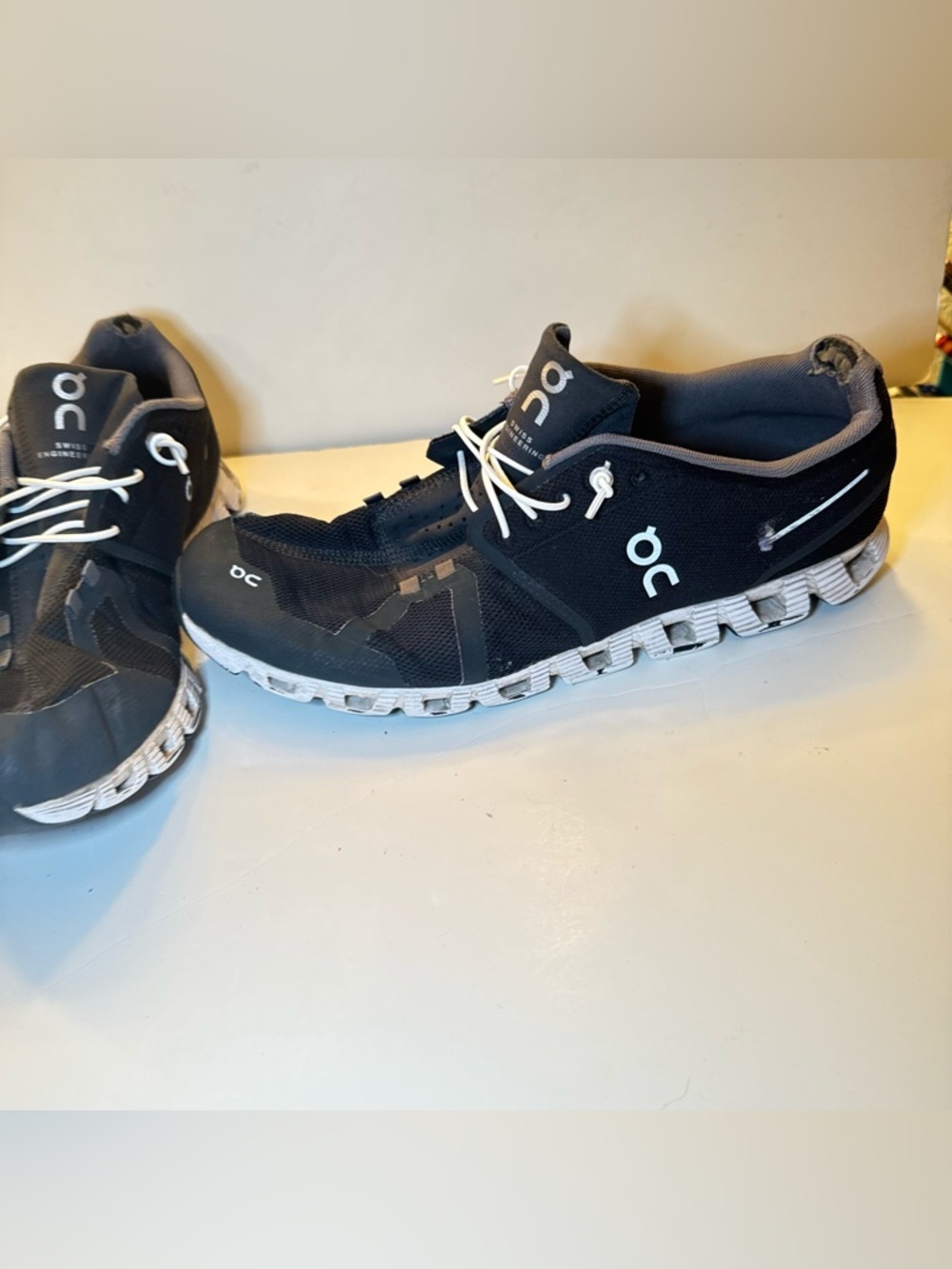 On Running Gray and Black Mesh Trainer